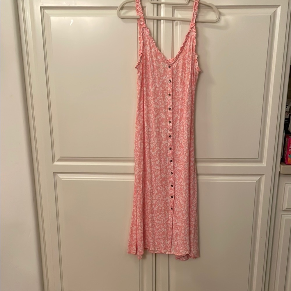 Billabong Sweet Edges Pink Floral Print Midi Dress Size Medium